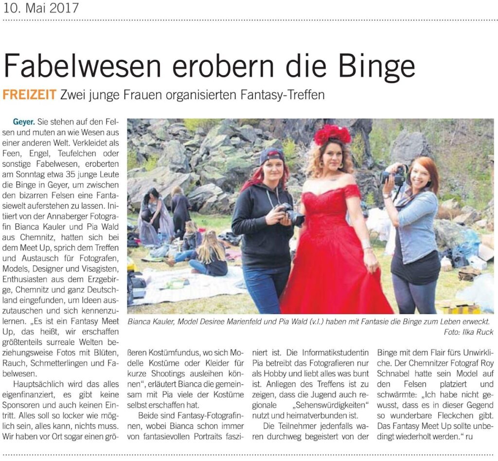Beitrag in der Zeitung über ein Fotoevent